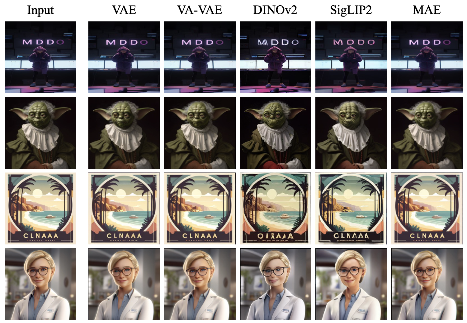 Qualitative reconstruction results